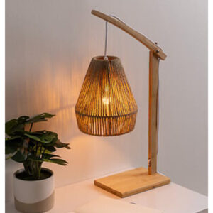 199 000575 1 Table lamp Sean Argos The Classic E27 40W bamboo in beige shade 32.5x18x56cm