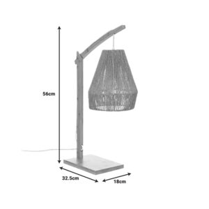 199 000575 3 Table lamp Sean Argos The Classic E27 40W bamboo in beige shade 32.5x18x56cm