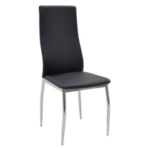 200 000136 3 Dining set 5pcs Jacob-Jella Argos The Classic with glass-chair black pu 120x75x75.5cm