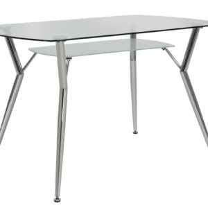 200 000139 1 Dining set 5pcs Jacob-Jella Argos The Classic with glass-chair grey pu 120x75x75.5cm