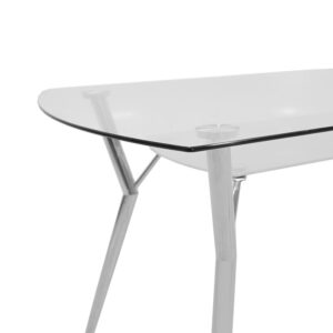 200 000139 2 Dining set 5pcs Jacob-Jella Argos The Classic with glass-chair grey pu 120x75x75.5cm