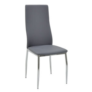 200 000139 3 Dining set 5pcs Jacob-Jella Argos The Classic with glass-chair grey pu 120x75x75.5cm