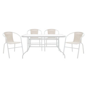 200 000316 Dining set 5pcs Valor-Obbi set 5pcs Argos The Classic metal-pe white