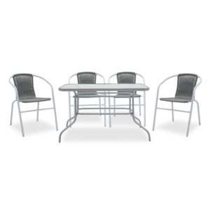 200 000322 Dining set 5pcs Valor-Obbi Argos The Classic metal-pe gray