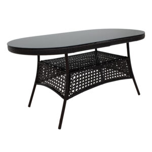 200 000329 1 Cellin dining set 7pcs Argos The Classic metal-pe rattan brown
