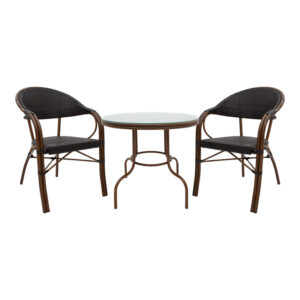 200 000332 Lounge set 3pcs Paula Argos The Classic metal-pe rattan brown