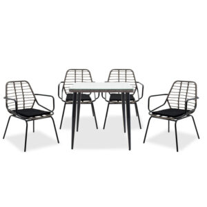 200 000344 Naoki dining set 5pcs Argos The Classic metal black pe gray