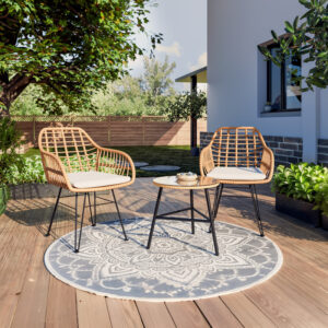 200 000362 1 Lounge Gaus-Naoki set 3pcs Argos The Classic metal black-pe natural.