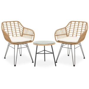 200 000362 Lounge Gaus-Naoki set 3pcs Argos The Classic metal black-pe natural.