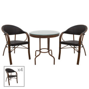 200 000483 Dining set 5pcs Paula Argos The Classic metal-pe brown