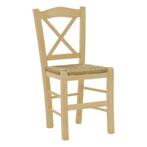 200 000738 Coffee shop chair with mat Crossed Argos The Classic unpainted wood 42x40x89cm