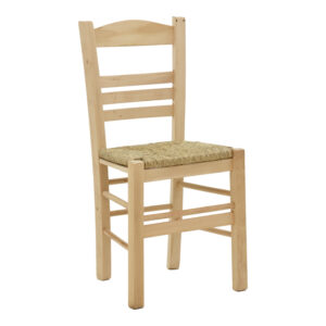 200 000740 Coffee shop chair with mat Sergeant Argos The Classic unpainted wood 42x40x89cm