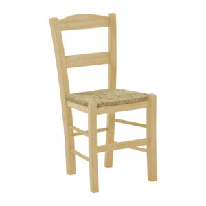 200 000742 Coffee shop chair with mat Syror-Charchie Argos The Classic unpainted wood 42x40x89cm