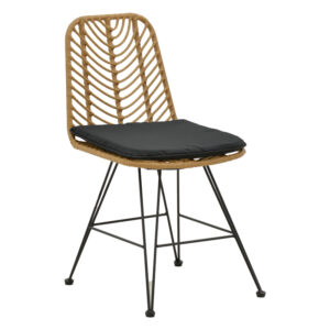 200 000757 1 Naoki D Argos The Classic dining table set of 7 natural rattan-black metal-glass 160x90x78cm