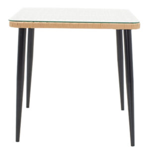 200 000759 2 Naoki F Argos The Classic dining table set of 3 natural rattan-black metal-glass 80x80x78cm