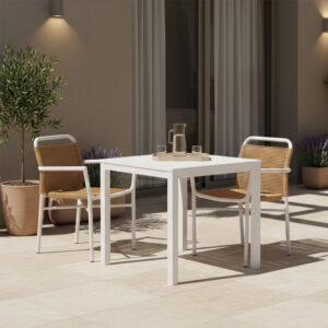 Kliton dining table - Clutch set of 3 Argos The Classic aluminum in white shade 80x80x74cm