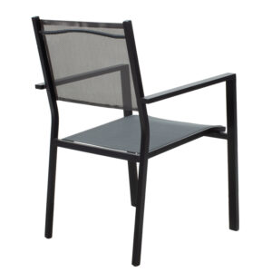 200 000813 2 Dining table Moly - Kliton set of 5 Argos The Classic anthracite and black aluminium-textilene in anthracite shade 80x80x74cm