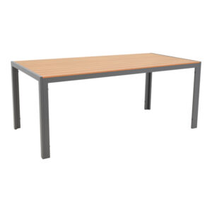 200 000902 1 Dining table Nares-Convince set of 7 Argos The Classic anthracite aluminum and plywood in natural shade 180x90x72.5cm