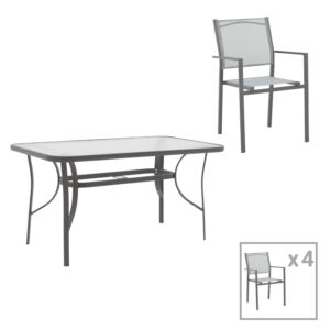 Dining table Ensure-Confidence set of 5 Argos The Classic metal in anthracite shade120x70x70cm
