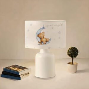 202 000082 1 Children's table lamp PWL-1099 Argos The Classic E27 white-gray D24x32cm