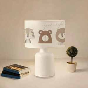 202 000083 1 Children's table lamp PWL-1099 Argos The Classic E27 white-gray-brown D24x32cm
