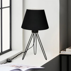 202 000127 1 Table lamp Sherini Argos The Classic metal and fabric in black color 22x22x33cm