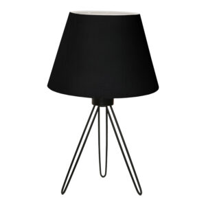 202 000127 Table lamp Sherini Argos The Classic metal and fabric in black color 22x22x33cm