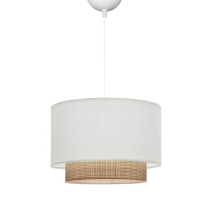 Ceiling lamp Newbay Argos The Classic fabric and mat in white-natural color D30x20cm