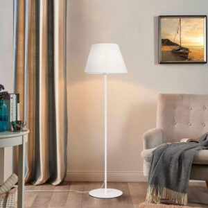 202 000141 1 Floor lamp Lumider Argos The Classic E27 fabric-metal white D35x152cm