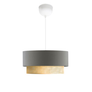 Ceiling light Sombre Argos The Classic fabric in grey-yellow color D30x15cm