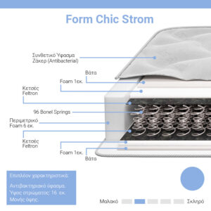 207 000015 1 Mattress Form Chic Strom single sided 16cm 120x200cm