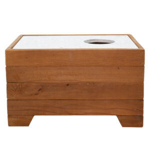 211 000010 1 Table-champagne stand Otis Argos The Classic beech wood walnut-white marble 60x42x35cm