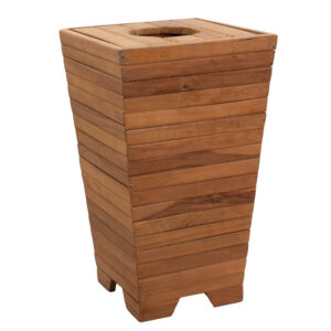 211 000014 Planter-bucket Otis Argos The Classic solid beech wood walnut 43.5x43.5x75cm