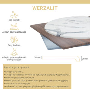 215 000032 1 Table top Spritz Argos The Classic Werzalit natural Φ70cm 25mm thick