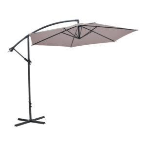 Umbrella with base Jiopel Argos The Classic single piece aluminium-fabric beige-grey D3m