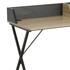 225 000048 1 Zervan Argos The Classic melamine work desk in natural-black shade 90x50x85cm