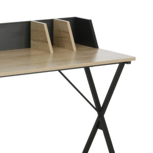 225 000048 2 Zervan Argos The Classic melamine work desk in natural-black shade 90x50x85cm