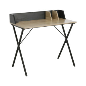 225 000048 Zervan Argos The Classic melamine work desk in natural-black shade 90x50x85cm