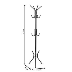 226 000001 3 Coat Stand Piero Argos The Classic metal black D44x181cm