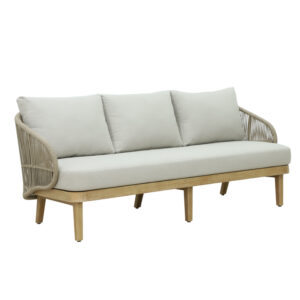 228 000042 2 Peregine Argos The Classic 4pc living room set solid eucalyptus wood-beige fabric
