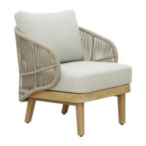228 000042 3 Peregine Argos The Classic 4pc living room set solid eucalyptus wood-beige fabric