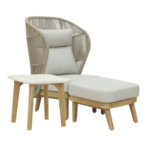 228 000046 Nicholas Argos The Classic 3pc living room set solid eucalyptus wood-beige fabric