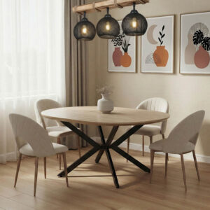 235 000004 1 Dining table Lydia Argos The Classic MDF expandable in walnut-black color 120-160x120x79cm