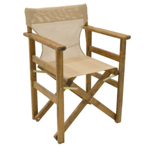 Retto Director’s Chair-Armchair by Argos The Classic, solid beech wood in walnut finish – beige fabric