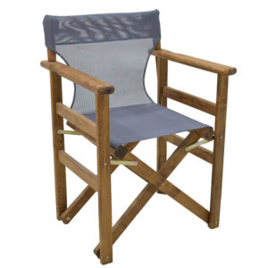 Director's armchair frame Retto Argos The Classic solid beech walnut - PVC grey