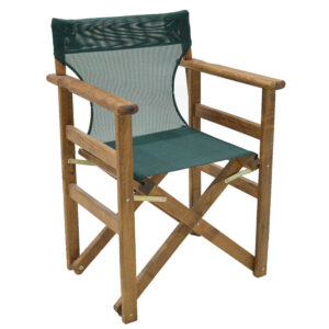 Director's armchair frame Retto Argos The Classic solid beech walnut - PVC cypress green