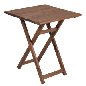 237 000049 2 Dining table Retto set of 3 pieces solid beech wood walnut-PVC burgundy 70x70x71cm