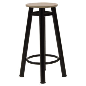 Bar stool Onyx Argos The Classic oak wood-metal black gloss D33x77cm