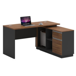 Professional right corner office desk Oscar Argos The Classic walnut-anthracite 160x140x76cm