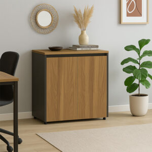 246 000007 2 Professional low cabinet Oscar Argos The Classic in walnut-anthracite color 80x40x80cm